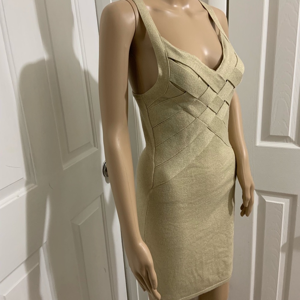 Charlotte Russe gold bodycon dress sz s